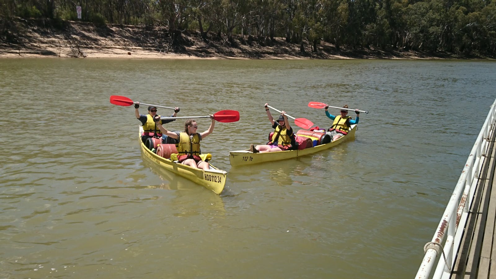 boat and canoe hire with ps adelaide sailing past, echuca